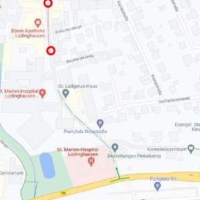Quelle: google maps - Umleitung zum St. Marien-Hospital Lüdinghausen